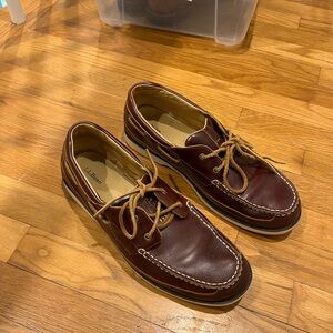Men’s LL Bean Brown Leather Boat Shoes